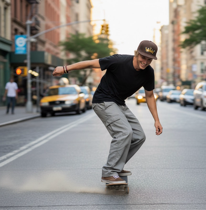 Brown 18 karat gold crown baseball cap