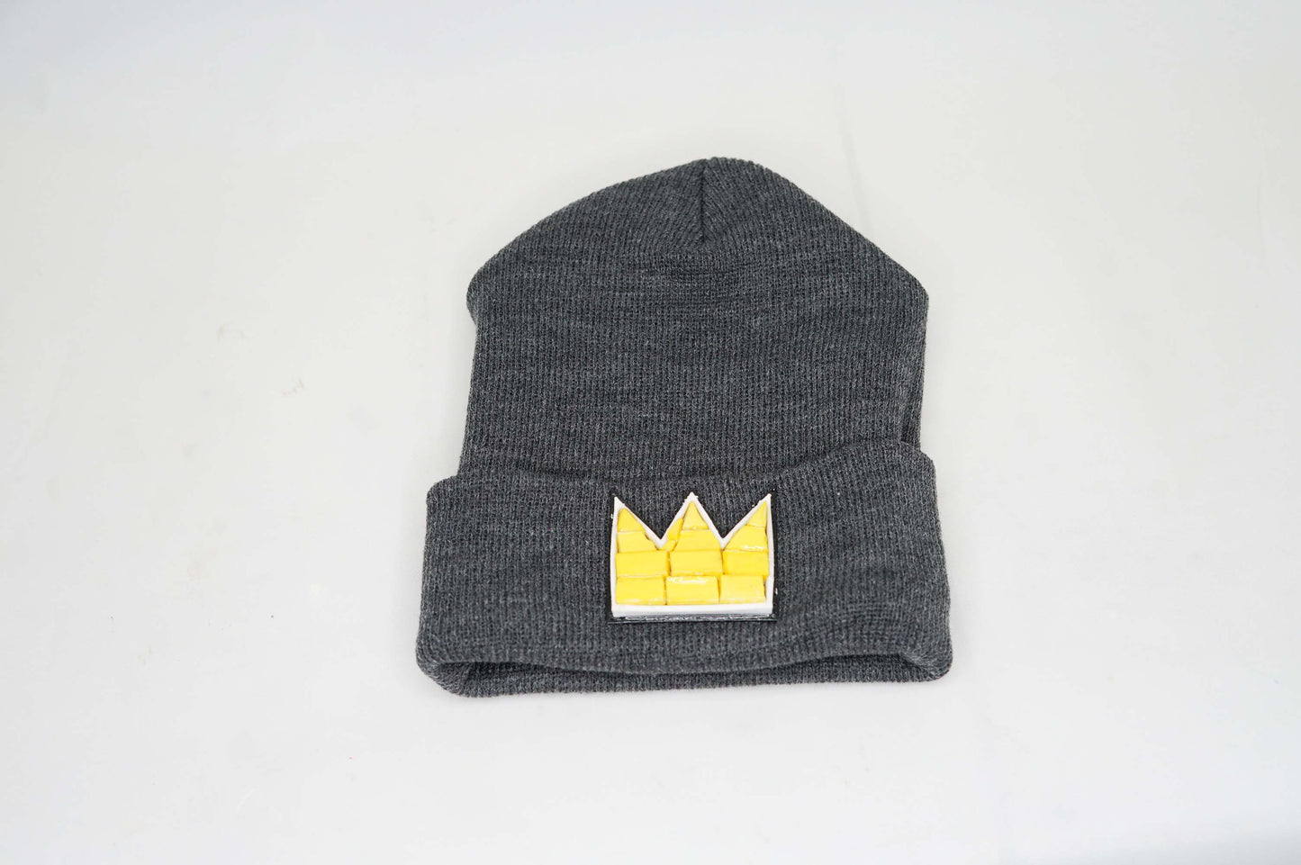 Black Basquiat Yellow Glass Crown Beanie