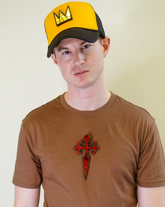 Yellow and Black Gold Mosaic Jean-Michel Trucker Hat
