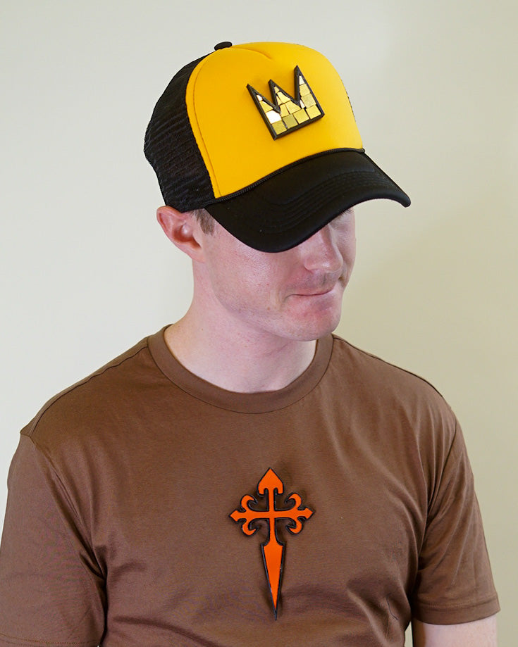 Yellow and Black Gold Mosaic Jean-Michel Trucker Hat