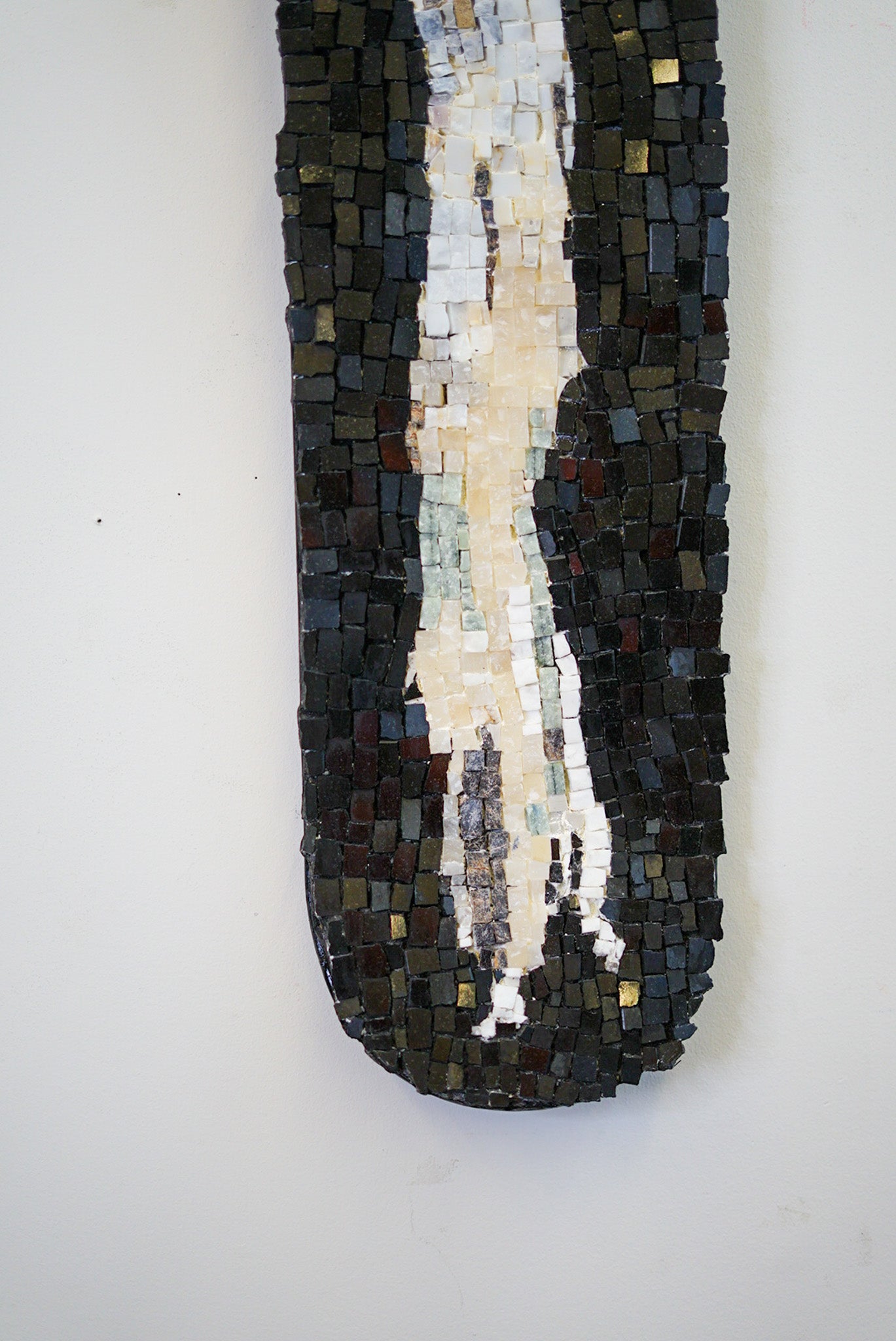 Subway Spirit 1. Marble and Granite Roman Style Mosaic on Skateboard
