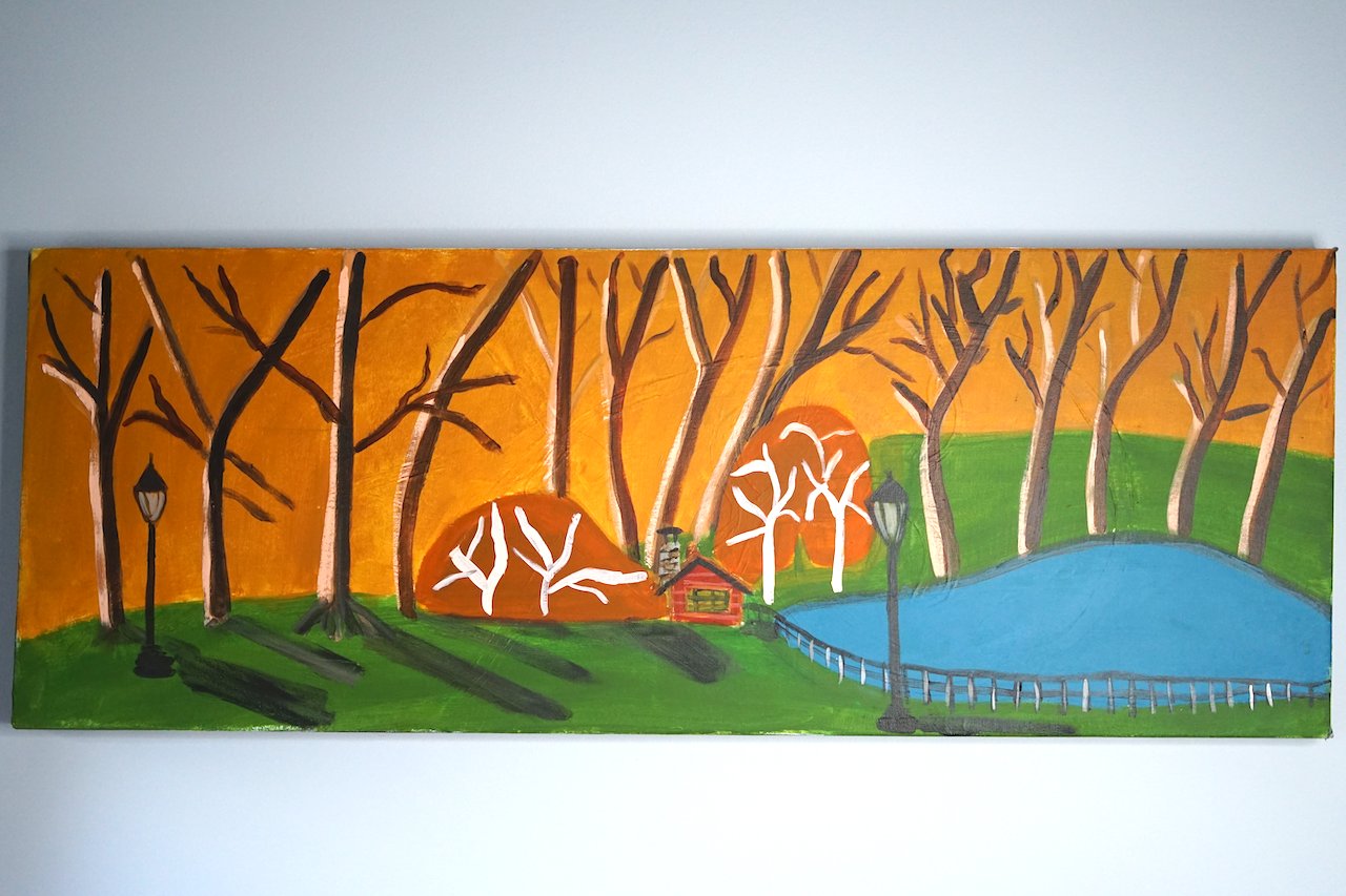 Winter by the Lake. 2018. Pennsylvania. Acrylic on Canvas.