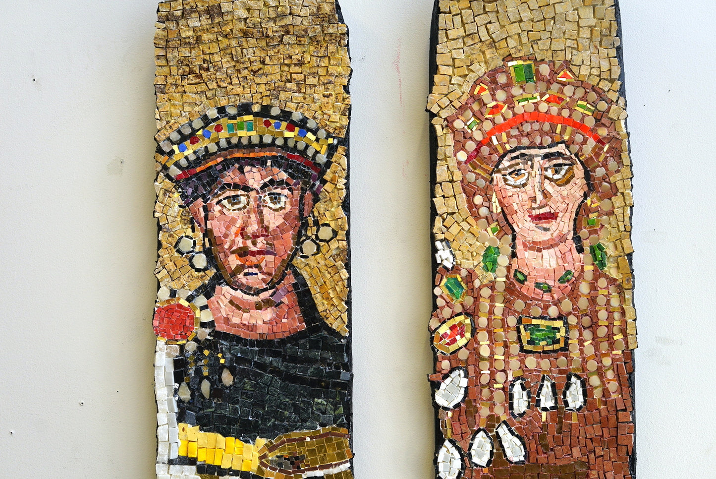 Skateboard Mosaic duo of Theodora and Justinan