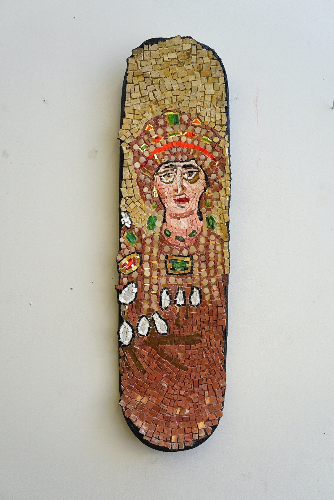 Skateboard Mosaic duo of Theodora and Justinan