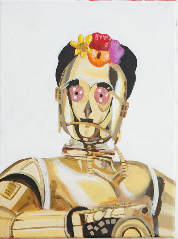 C3P0 Kahlo  9x12 inches  Acrylic Painting