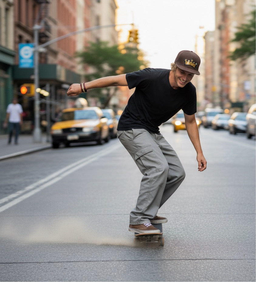 Brown 18 karat gold crown baseball cap