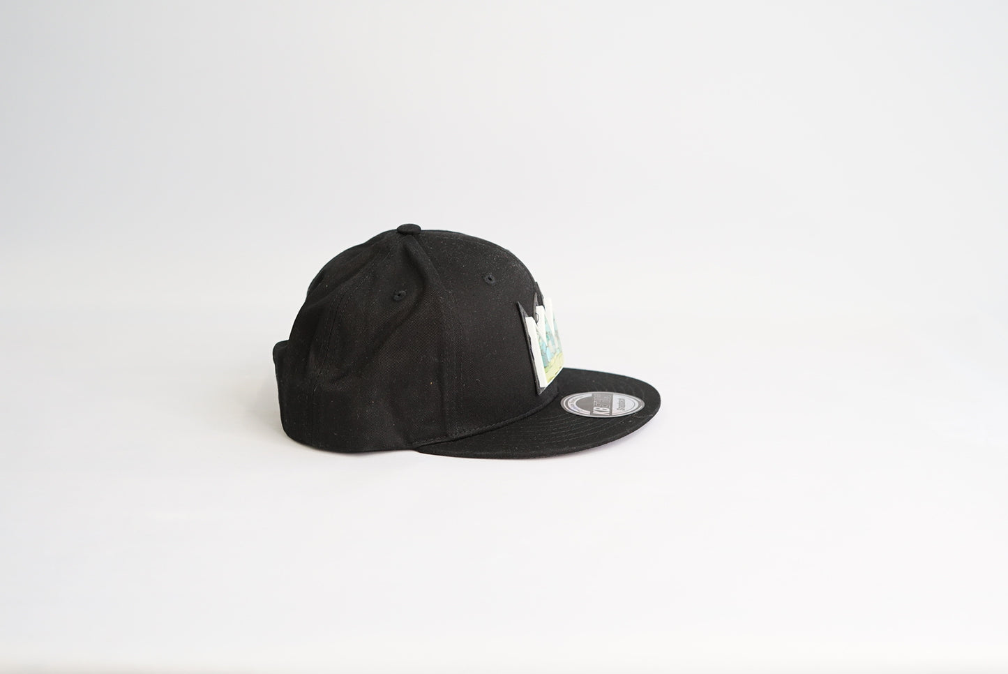 Black Turquoise and glass mosaic Basquiat Crown Baseball Hat