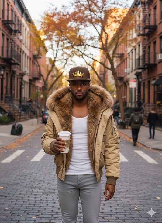 Brown 18 karat gold crown baseball cap