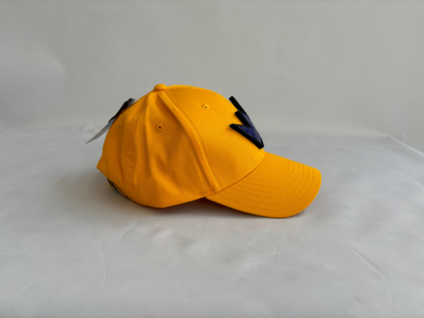 Yellow Baseball hat with Basquiat Mosaic Blue Crown