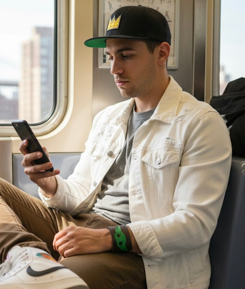 Leather Medium Wide Cuff Bracelet of Baby Yoda