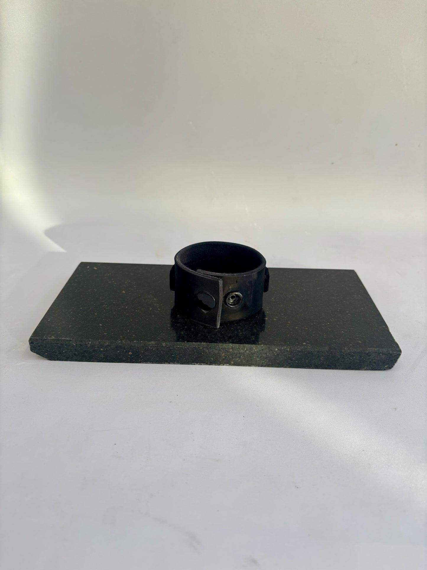 Leather Dichroic Glass Leather Cuff Braclet