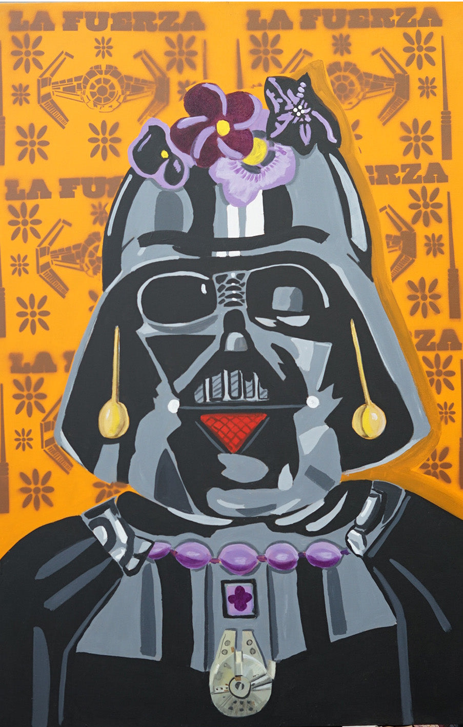 Darth Kahlo Acrylic Painting of Darth Vader 30x 45 inches