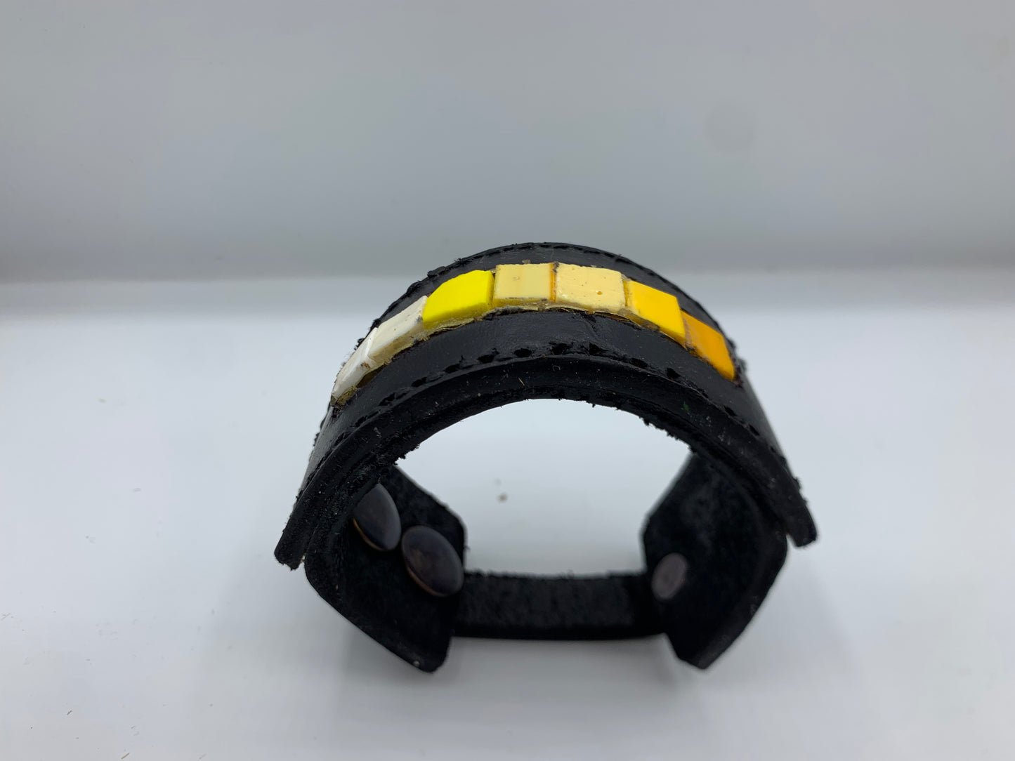 Men Italian Smalti Leather Cuff Bracelet