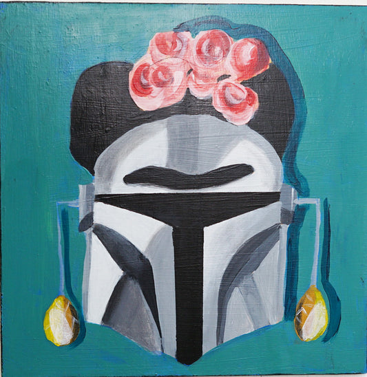 Mandalorian Kahlo 12x12 Acrylic Painting