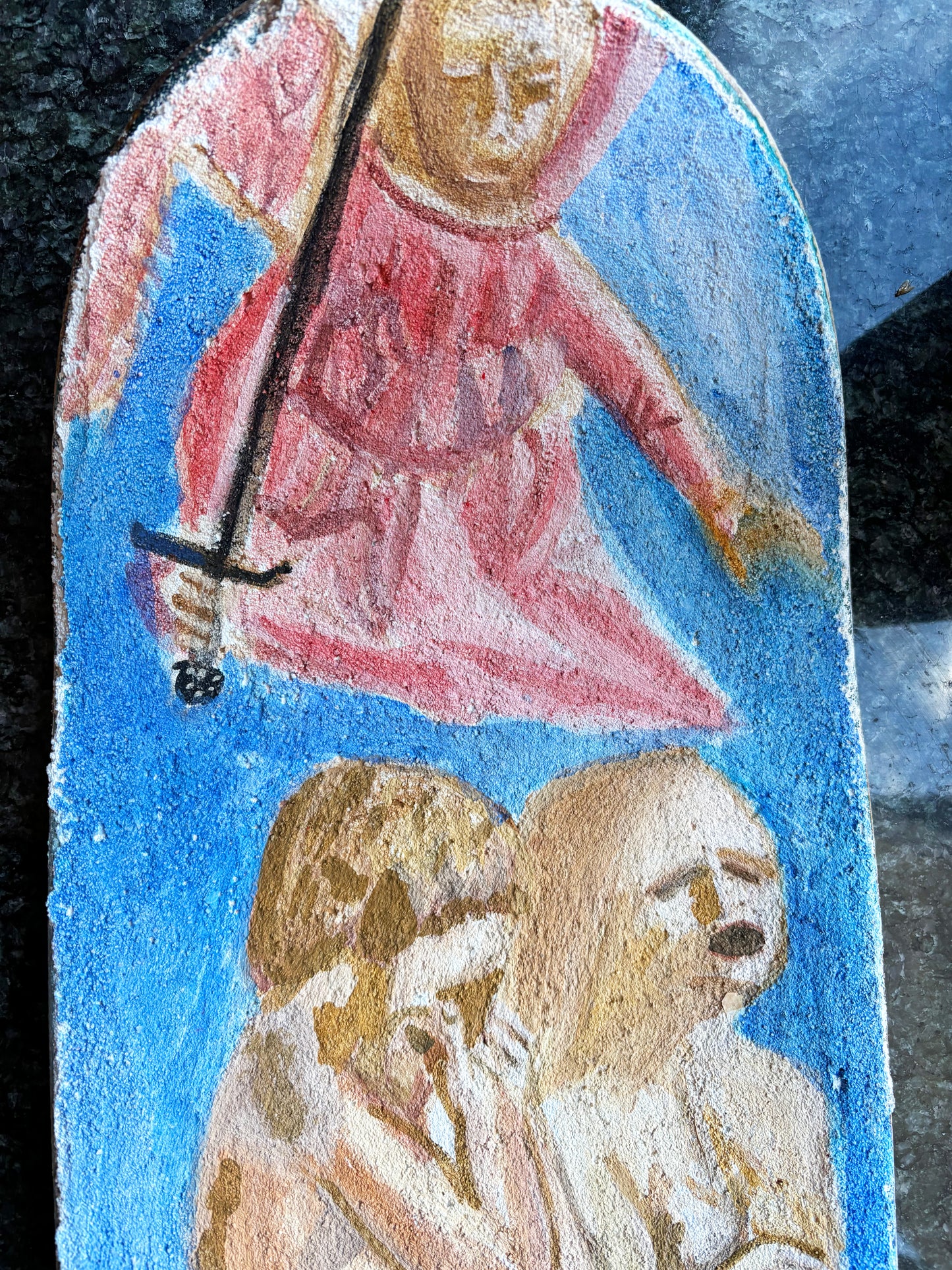 The expulsion of Paradise By Masaccio Fresco Painting on Skateboard