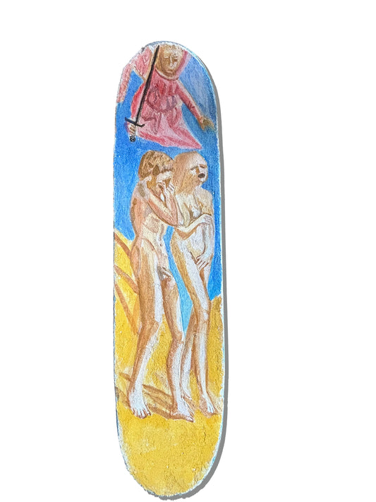 The expulsion of Paradise By Masaccio Fresco Painting on Skateboard