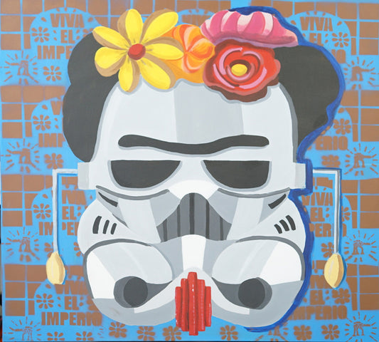 Big Acrylic Painting of Storm Frida Frida Kahlo Storm Trooper Artwork 40x40 inches