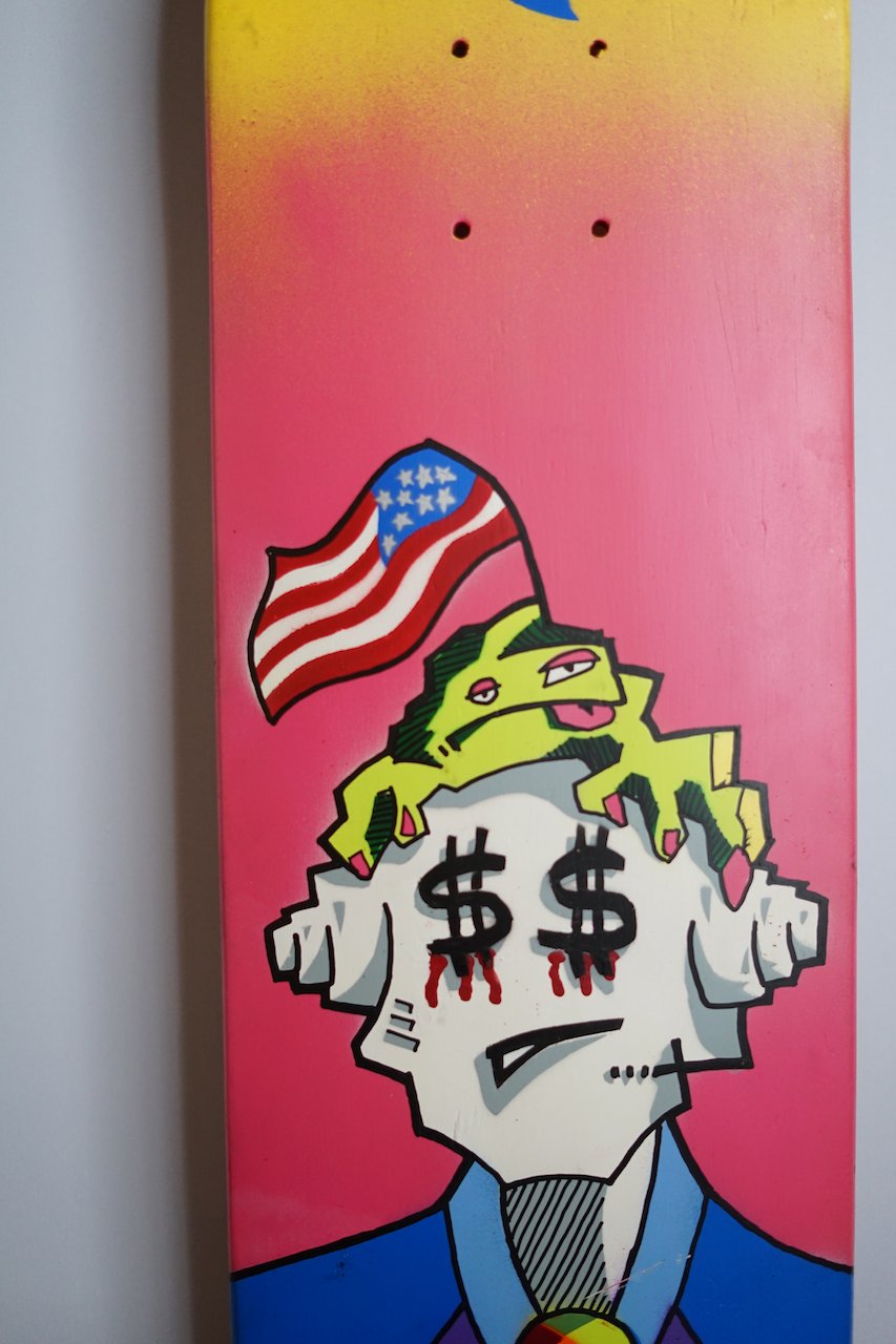 broke skateboard art