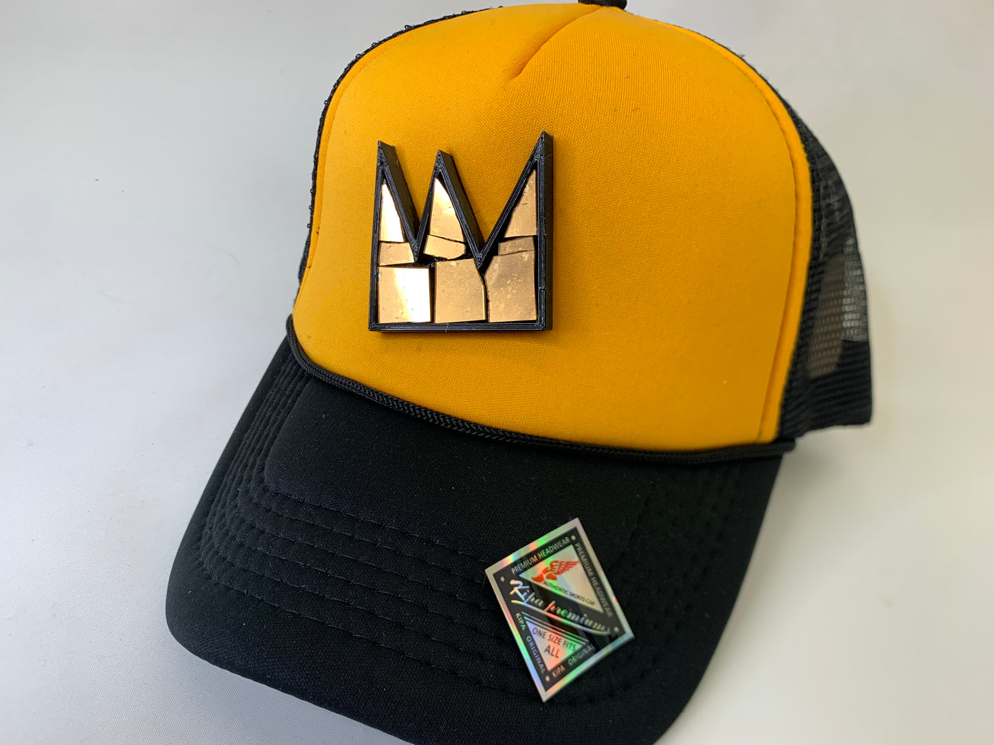Yellow and Black Gold Mosaic Jean-Michel Trucker Hat